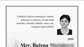 Staškov se loučí s Boženou (†61) a Nelkou (†14).