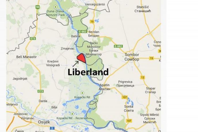 Stát Liberland na mapě