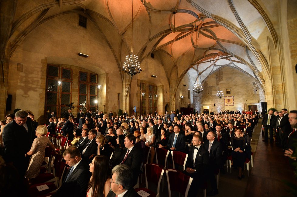 Státní vyznamenání 2017: Pohled na zaplnění Vladislavský sál