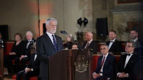 Předávání státních vyznamenání 2025: Petr Pavel při projevu (28.10.2025)