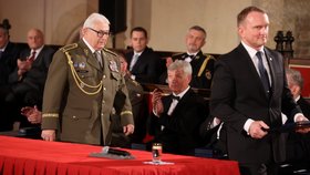 Karel Blahna při převzetí státního vyznamenání