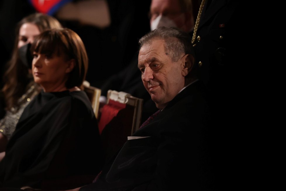 Prezident Miloš Zeman na předávání státních vyznamenání.