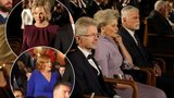Móda z udílení státních vyznamenání: Eva Pavlová překvapila účesem, Monika Babišová vsadila na luxusní odstín
