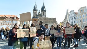 Čeští studenti stávkovali za klima. (20. 9. 2019)