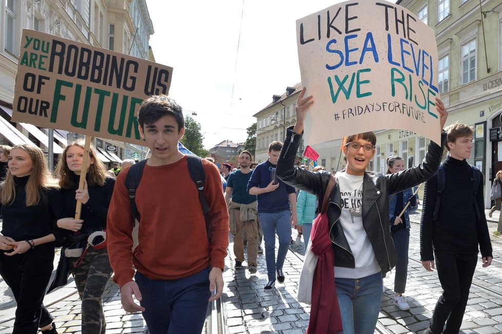 Čeští studenti stávkovali za klima. (20. 9. 2019)