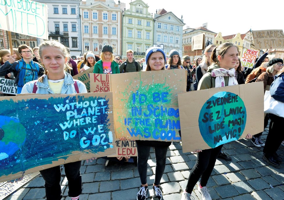 Čeští studenti stávkovali za klima. (20. 9. 2019)