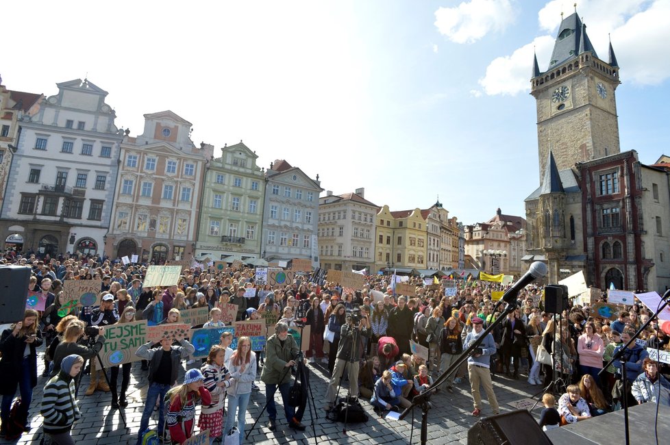 Čeští studenti stávkovali za klima. (20. 9. 2019)