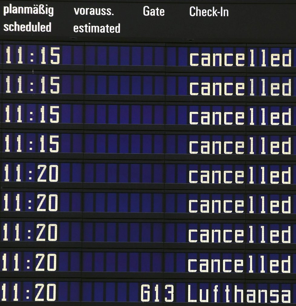 Lufthansa se potýká už druhý den se stávkou, během dvou dnů ruší na 1900 spojů.