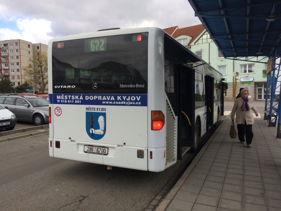 Jedna z výjimek u ČSAD Kyjov, tento autobus normálně rozvážel cestující v rámci městské hromadné dopravy.