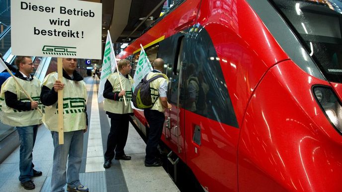 Stávka strojvůdců Deutsche Bahn (archivní foto)