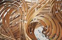 Steampunkový pavilon z 3D tiskárny vznikl díky rozšířené realitě a ukazuje, že dřevo se umí přizpůsobit i extrémnímu tvarování