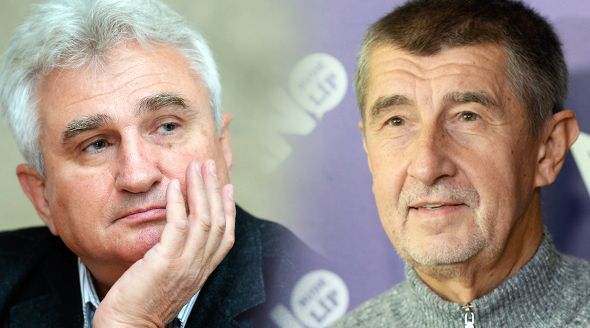 Šéf Senátu Milan Štěch (ČSSD, vlevo) a předseda hnutí ANO Andrej Babiš