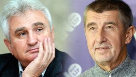 Šéf Senátu Milan Štěch (ČSSD, vlevo) a předseda hnutí ANO Andrej Babiš