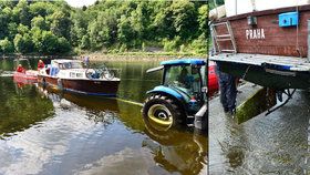 Utopená loď na Štěchovické přehradě: Nehodu způsobila upuštěná hladina řeky.
