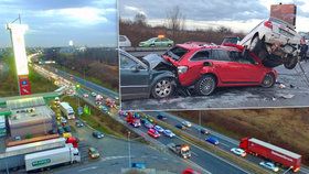 Na Štěrboholské se srazilo 10 aut. Řidiči pak museli jezdit přes benzinku