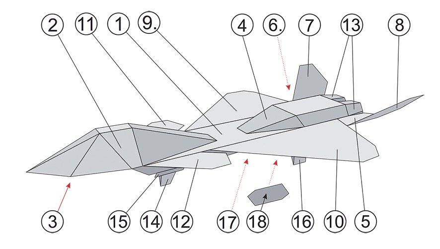 Stíhačka Stealth: Návod na slepení