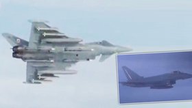 Ruská televize odvysílala záběry britských stíhaček, které obklíčily ruské bombardéry.