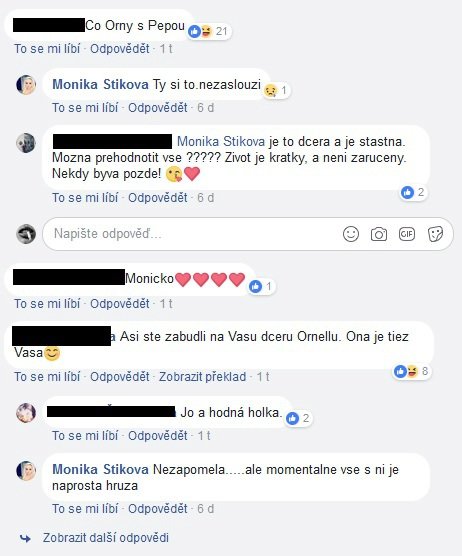 Monika Štiková se pustila na Facebooku do Ornelly.