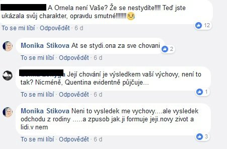 Monika Štiková se pustila na Facebooku do Ornelly.