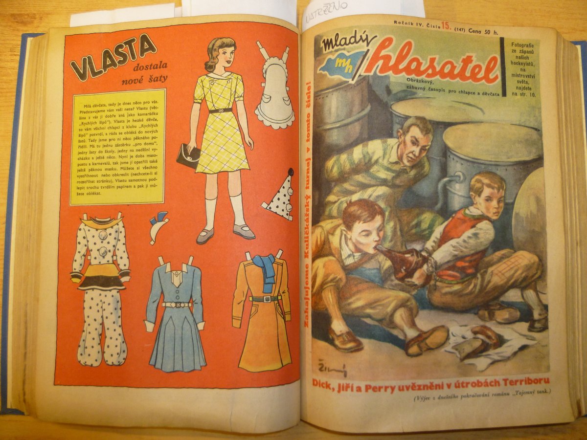 Oblékací panenka Vlasta vyšla v Mladém hlasateli v roce 1938