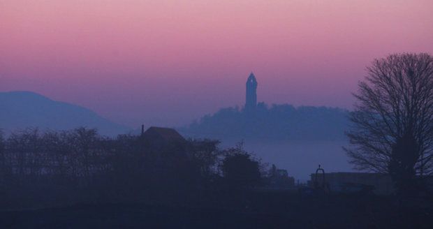 Západ slunce ve skotském Stirlingu