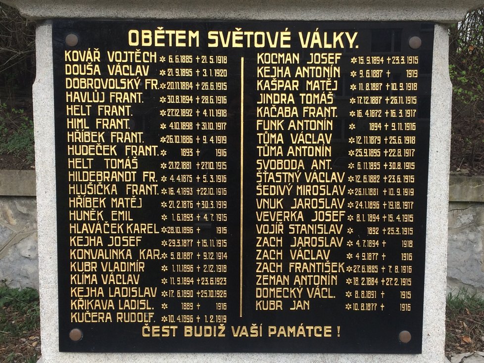 Pomník pamatuje na padlé obyvatele vsi Stodůlky, která se k Praze připojila až v roce 1974.