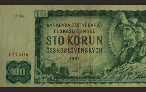 Československá stokoruna z roku 1961 je podle The Times čtvrtou nejkrásnější bankovkou světa.