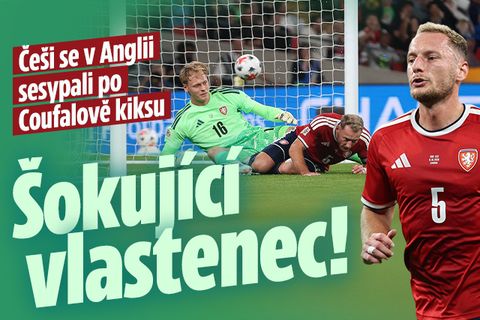 Češi se v Anglii sesypali po Coufalově kiksu: Šokující vlastenec!