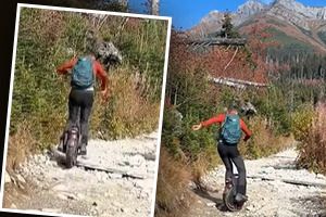 Další exot v Tatrách: Turista sjížděl hory na jednokolce!
