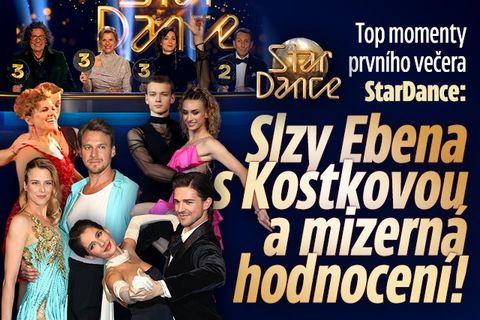 Top momenty prvního večera StarDance: Slzy Ebena s Kostkovou a mizerné hodnocení!