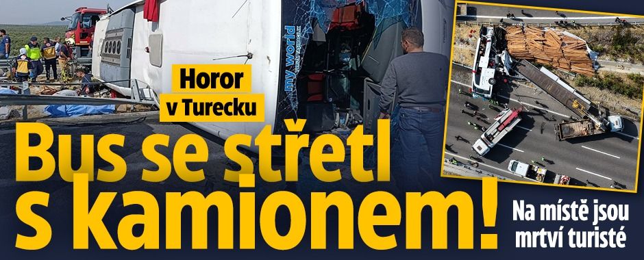 Děsivá srážka autobusu s kamionem v Turecku