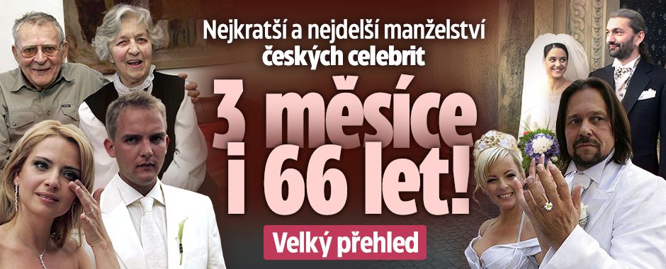 Velký přehled manželství českých celebrit: 3 měsíce i 66 let