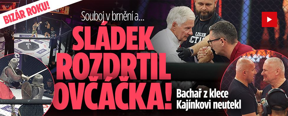 Bizarní show G MMA: Ovčáček v kleci se Sládkem! A Kajínek s bachařem