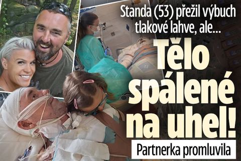 Standa přežil výbuch tlakové lahve: Tělo spálené na uhel!