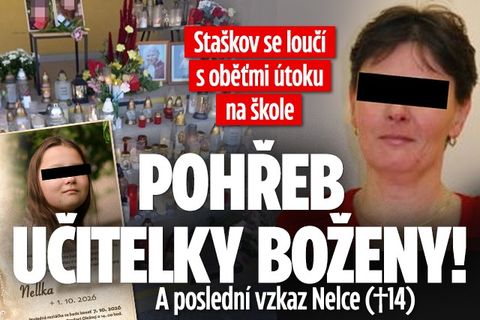 Staškov se loučí s oběťmi útoku: Pohřeb učitelky Boženy