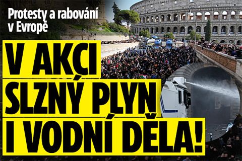 Napříč Evropou se protestuje! V akci slzný plyn i vodní děla