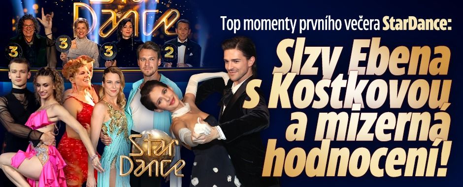 Top momenty prvního večera StarDance: Slzy Ebena s Kostkovou a mizerné hodnocení!