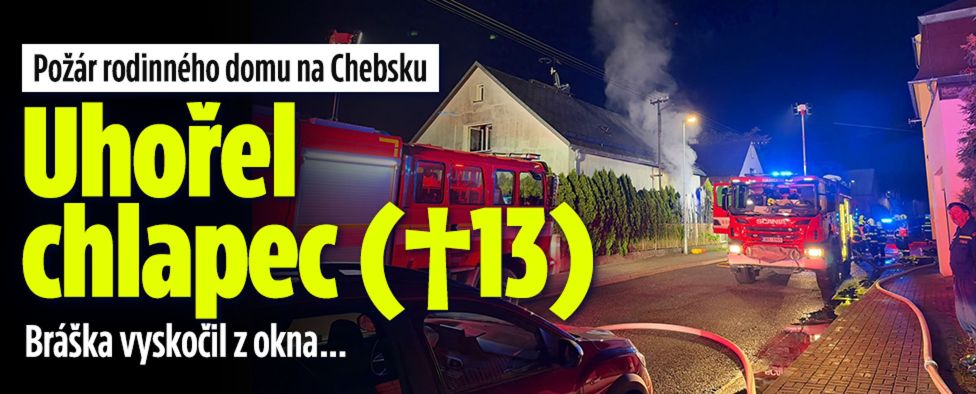 Chlapec uhořel při požáru na Chebsku: Bratr vyskočil z okna