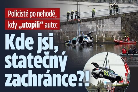 Policisté po nehodě: Kde jsi, statečný zachránce?!
