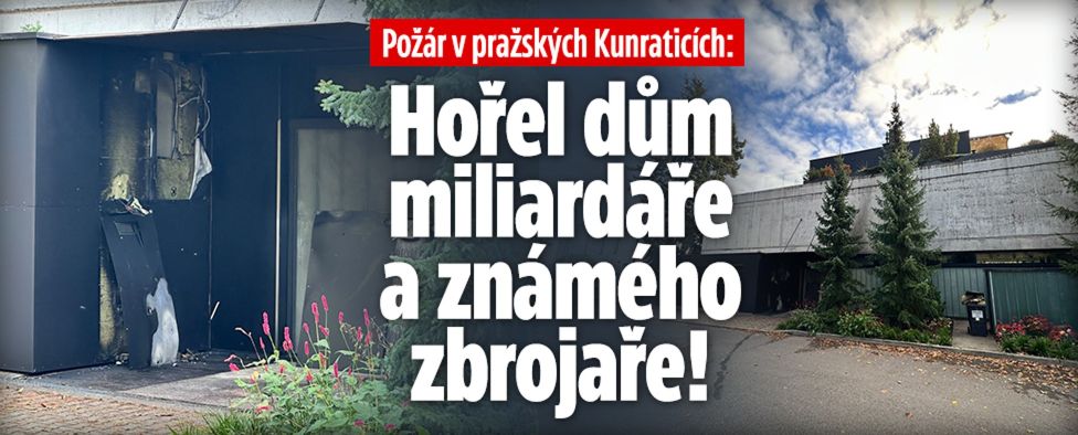 Požár v Kunraticích: Hořel dům českého miliardáře