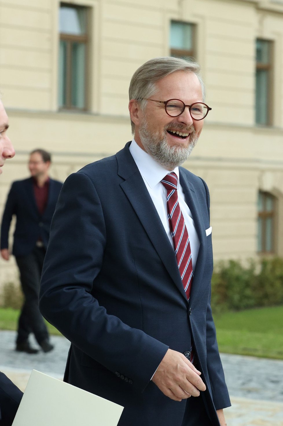 Slavnostní otevření zrekonstruované zahrady Strakovy akademie: Premiér Petr Fiala (ODS) (31. 8. 2022)