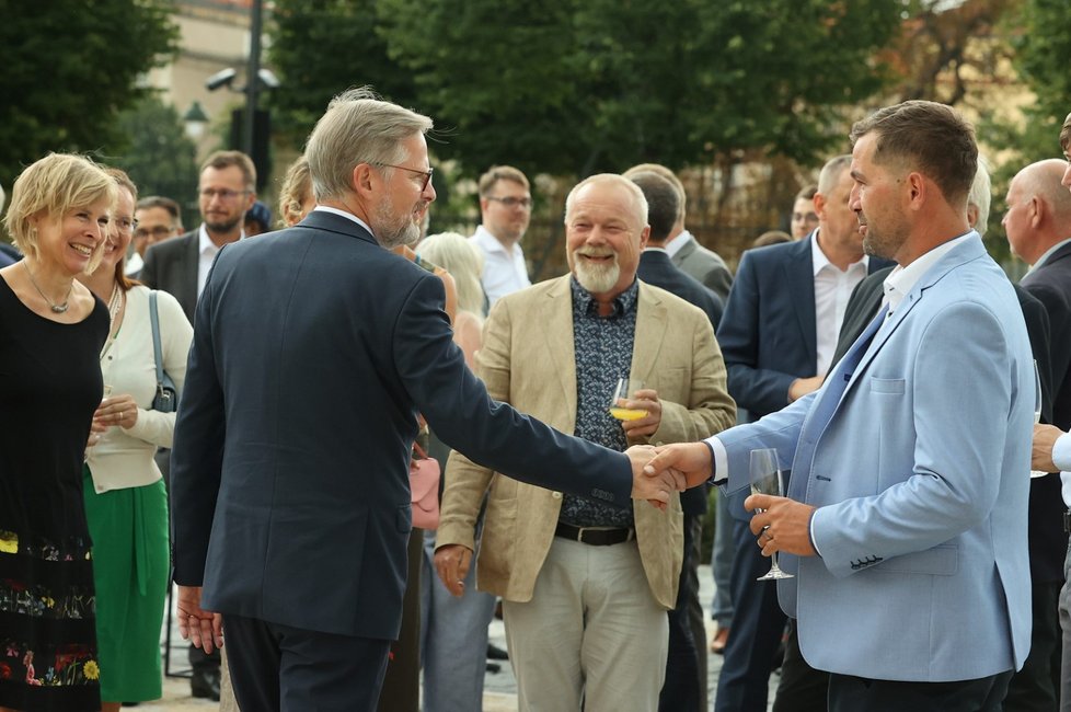 Slavnostní otevření zrekonstruované zahrady Strakovy akademie: Premiér Petr Fiala (ODS; 31. 8. 2022)
