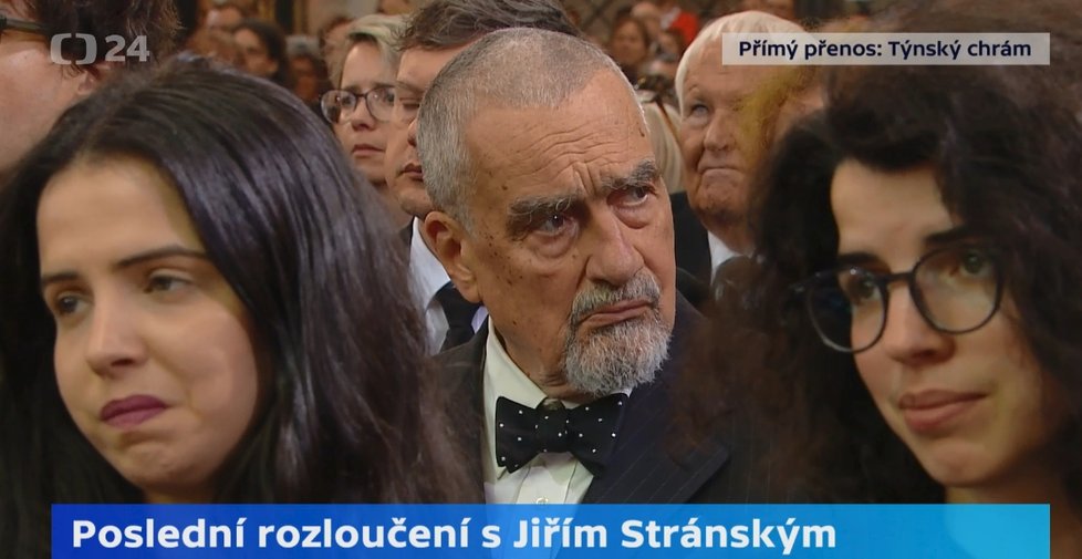 Karel Schwarzenberg na posledním rozloučení s Jiřím Stránským (10.6.2019)