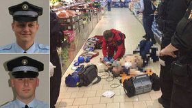 Strážníci zachránili život svému kolegovi, který zkolaboval mezi regály v supermarketu.