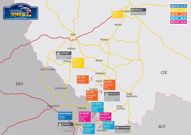 Mapa Středoevropské rally 2023 Mapa Středoevropské rally 2023