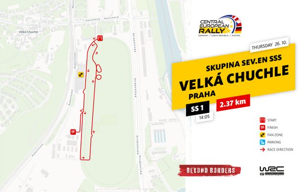 Mapa 1. RZ Středoevropské rally 2023 Mapa 1. RZ Středoevropské rally 2023