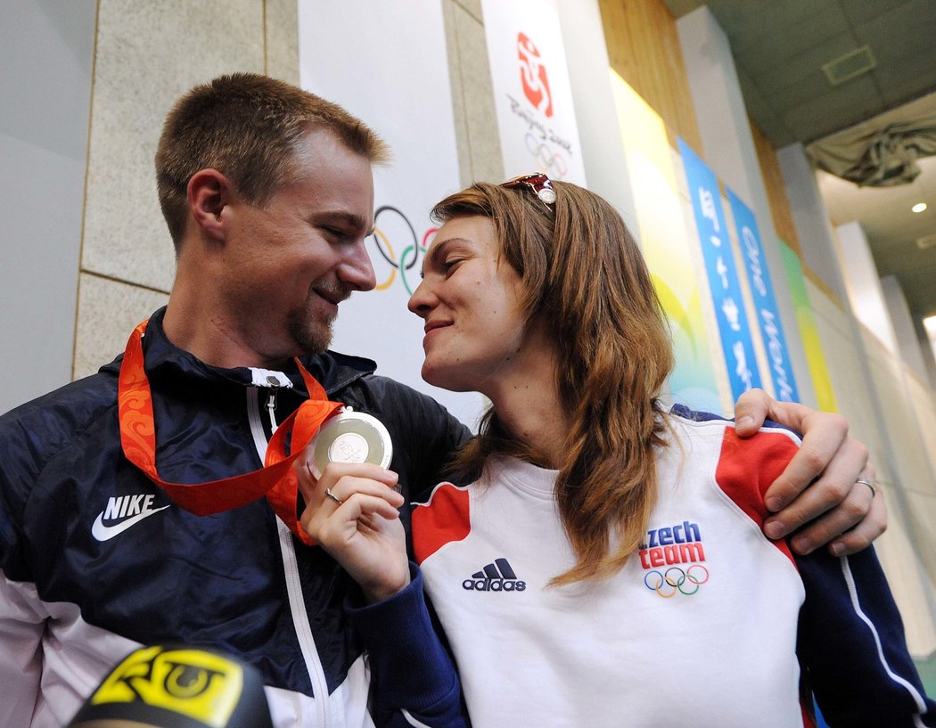 2008. Kateřina Emmons a její manžel Matthew, americký reprezentant, během olympiády v Pekingu.