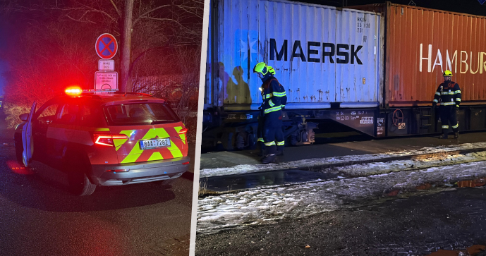 Střet nákladního vlaku s dělníky ve Staré Boleslavi