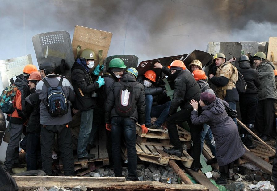 Střety policie a demonstrantů na kyjevském Náměstí Nezávisloti