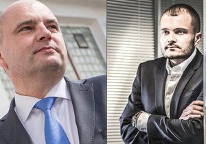 Majitel impéria CSG Jaroslav Strnad (vlevo) předal vedení firmy 25letému synovi Michalovi.